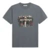 Band Portrait Printing Logo Retro Short Sleeve Gray 612965TIV471404