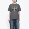 Band Portrait Printing Logo Retro Short Sleeve Gray 612965TIV471404