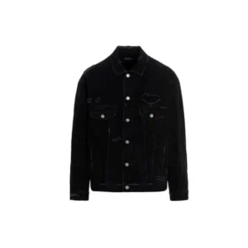 Barcode Destroyed Denim Jacket “Black” 664329TBP471055
