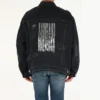 Barcode Destroyed Denim Jacket “Black” 664329TBP471055