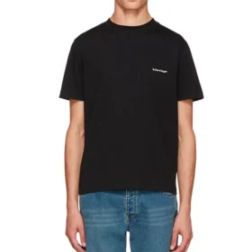 Basic Small Logo Round Neck Short Sleeve Unisex Black 556151TYK281000