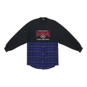 BB Authentic Patched Long Sleeve T-Shirt “Black Blue” 698227TMM085212