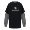 BB Be Different Patched T-Shirt Long Sleeve T-Shirt “Black Grey” 720407TNVV31070