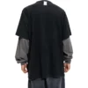 BB Be Different Patched T-Shirt Long Sleeve T-Shirt “Black Grey” 720407TNVV31070
