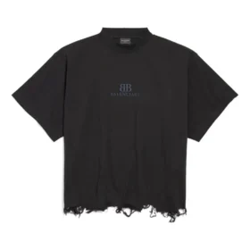 BB Classic Balenciaga Cropped T-shirt Oversized “Black” 783399TQVS81083