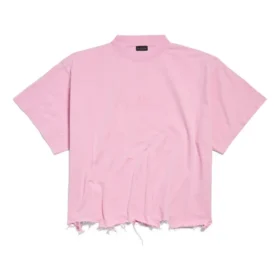 BB Classic Balenciaga Cropped T-shirt Oversized “Pink” 783399TQVS85708