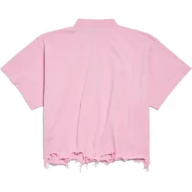 BB Classic Balenciaga Cropped T-shirt Oversized “Pink” 783399TQVS85708