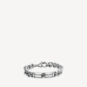 Bb icon gourmette bracelet in antique silver