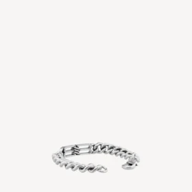 Bb icon gourmette bracelet in antique silver
