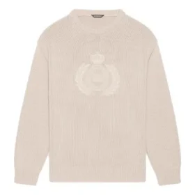 BB Laurel Crown Logo Crewneck Knitted Sweater “Beige” 664369T32119028