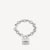 Bb padlock bracelet in silver/antique silver