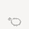 Bb padlock bracelet in silver/antique silver