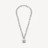 Bb padlock necklace in silver/antique silver
