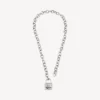 Bb padlock necklace in silver/antique silver