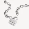 Bb padlock necklace in silver/antique silver