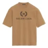 BB Pattern Printing Short Sleeve Unisex Khaki 578139TEV529610