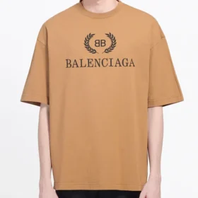 BB Pattern Printing Short Sleeve Unisex Khaki 578139TEV529610