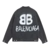 BB Sprayed Denim Jacket Large Fit “Dark Grey White” 678354TIWA21440