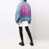 BB Sprayed Denim Jacket Large Fit “Electric Blue Fuchsia” 678354TCW030406