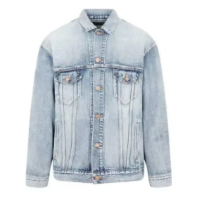BB Sprayed Denim Jacket Large Fit “Light Blue Yellow” 678354TDW143341