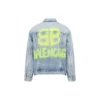 BB Sprayed Denim Jacket Large Fit “Light Blue Yellow” 678354TDW143341