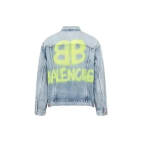 BB Sprayed Denim Jacket Large Fit “Light Blue Yellow” 678354TDW143341