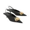 BB Square Knife Slingback pumps “Black” 691740WAWNC1088