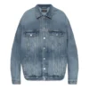 Bleached-Effect Button-Up Denim Jacket “Blue” 724651THW254245