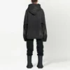 Bleached-Effect Button-Up Hooded Denim Jacket “Black” 724653TNW541129