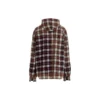 Bleached Plaid Long Sleeve Hooded Shirt “Red White Black” 699223TMM059783