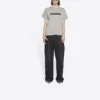 Blurry Logo Hole Retro Classic Short Sleeve Unisex Gray 661705TKVD58174