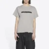 Blurry Logo Hole Retro Classic Short Sleeve Unisex Gray 661705TKVD58174