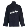 Brushed Cotton Scribble Logo Turtleneck Jersey Sweater “Navy” 625935T31828065