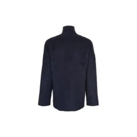 Brushed Cotton Scribble Logo Turtleneck Jersey Sweater “Navy” 625935T31828065