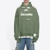 Caps Destroyed Hoodie “Green” 659403TKVB63011