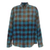 Check Flannel Oversized Long Sleeve Shirt “Blue Red” 715030TMM116305