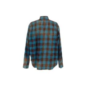 Check Flannel Oversized Long Sleeve Shirt “Blue Red” 715030TMM116305