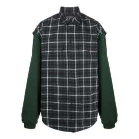 Checked Panelled Flannel Shirt “Green” 658936TCM013064