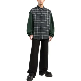 Checked Panelled Flannel Shirt “Green” 658936TCM013064