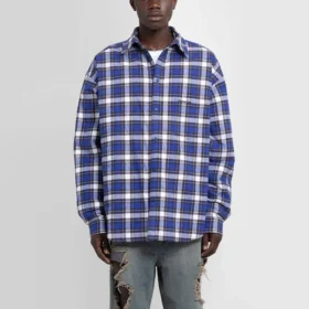Checkered Flannel Padded Shirt “Blue” 642339TKM274202