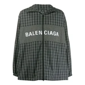 Checkered Nylon Track Suit Jacket “Black” 571439TEM181070