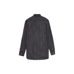 Chest Logo Pinstriped Logo Buttoned Shirt “Black” 583989TGM041070