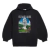 Classic Printing Loose Hoodie Black 641529TJVH91000