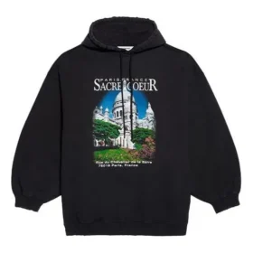 Classic Printing Loose Hoodie Black 641529TJVH91000