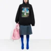 Classic Printing Loose Hoodie Black 641529TJVH91000