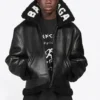 Cocoon Leather Aviator Jacket “Black” 646456TKS311069