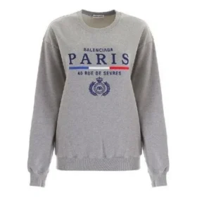 Crown Solid Color Alphabet Logo Pullover Hoodie Gray 578132TGV681300
