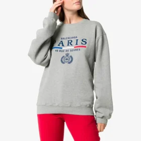 Crown Solid Color Alphabet Logo Pullover Hoodie Gray 578132TGV681300