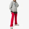 Crown Solid Color Alphabet Logo Pullover Hoodie Gray 578132TGV681300