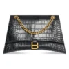 Crush Crocodile Medium Chain Bag “Black” 716393210IX1000